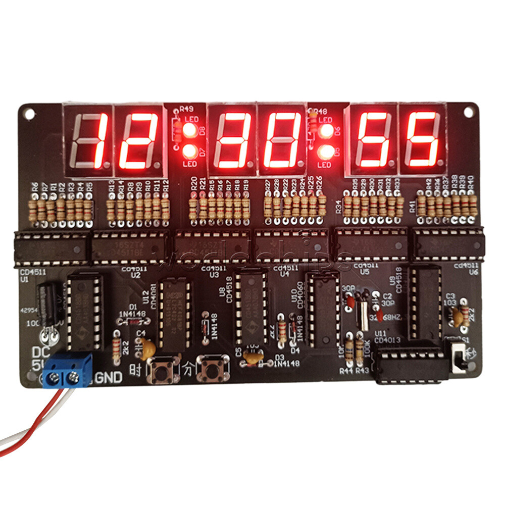 6-bit Digital Circuit Clock DIY Electronic Kit Electronic Clock Teaching Kit