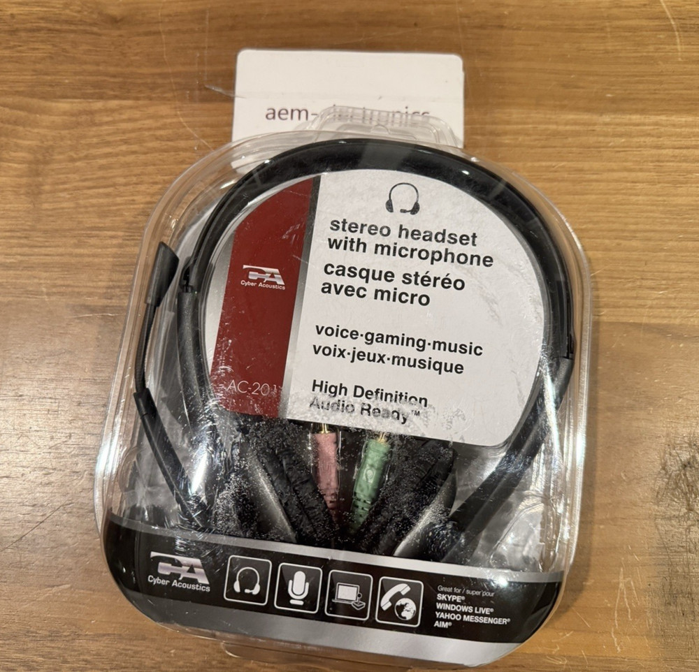 Cyber Acoustics AC-201 Stereo Dual Plug Computer Headset