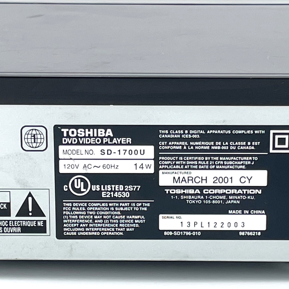 Toshiba SD1700U DVD Player TESTED
