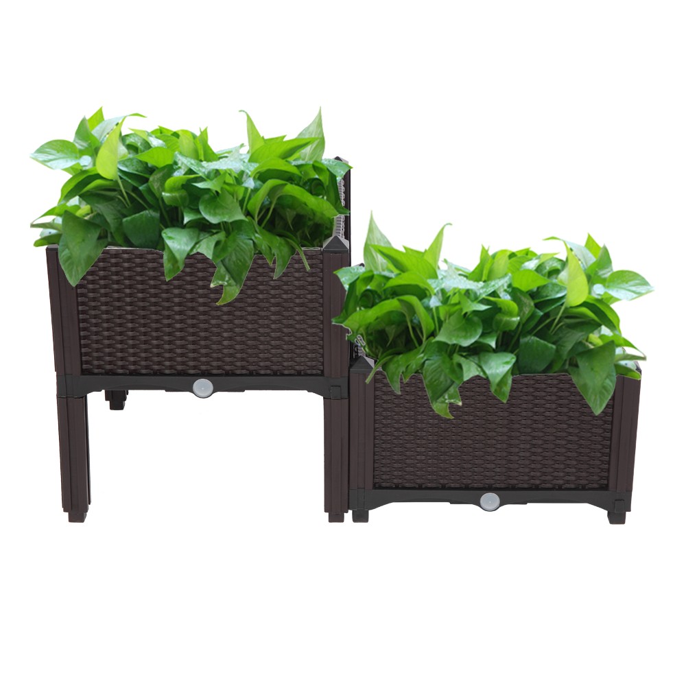 2Pcs Free Splicing Injection Planting Box Brown