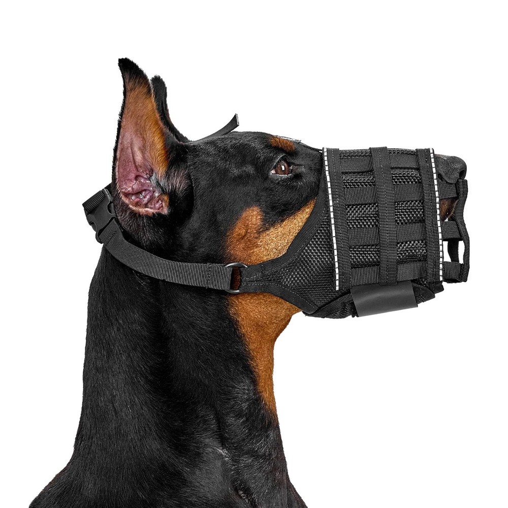 Dog Muzzle, Military-Grade Soft Muzzles, Reflective Breathable Adjustable Dog...