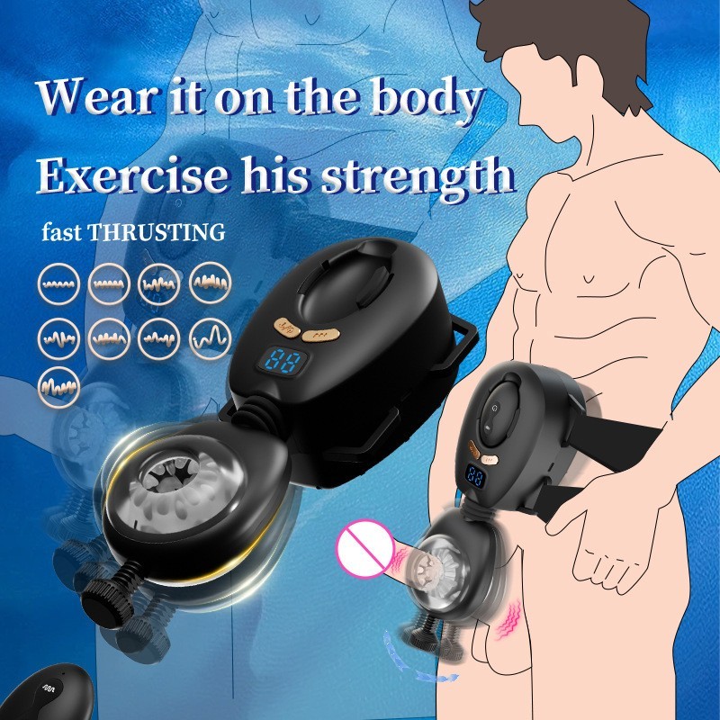 Automatic Wearable Male Masturbator-Removable Belts, LCD Display Kegel Training