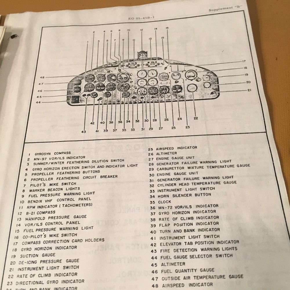 Beech 18, RCAF Expeditor III , C-45 Pilot's Operating Instruction Handbook