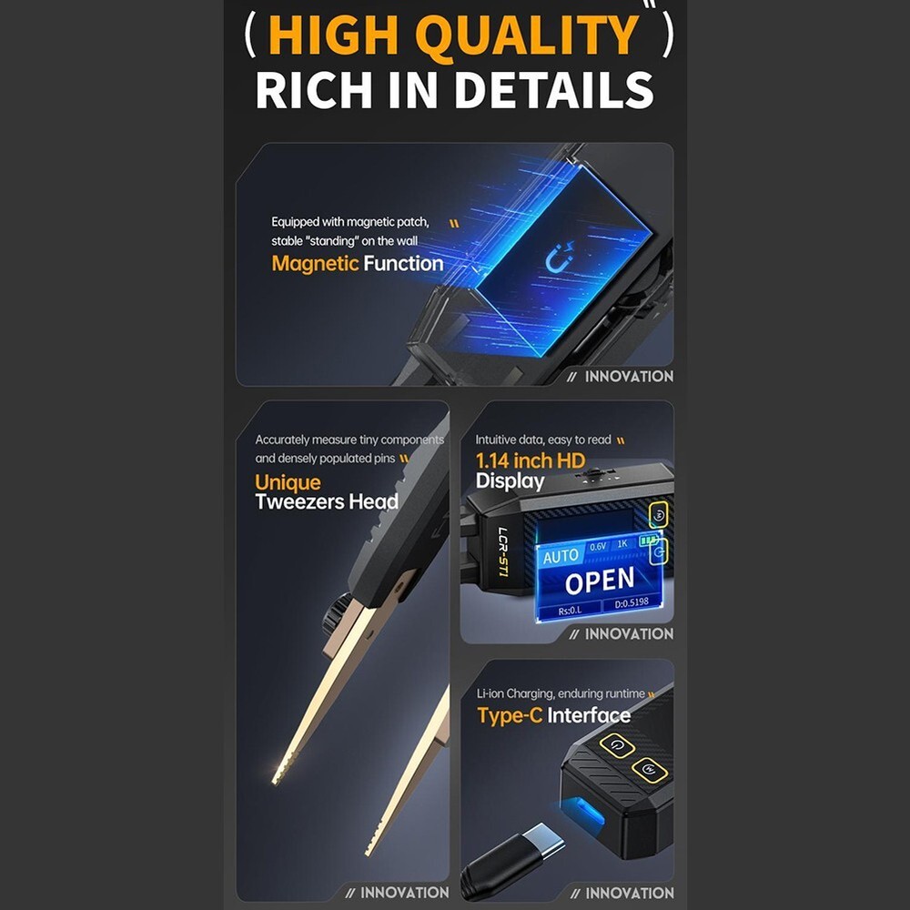 High Accuracy LCRST1 Digital Bridge Meter 3 Frequency Testing Auto Detection