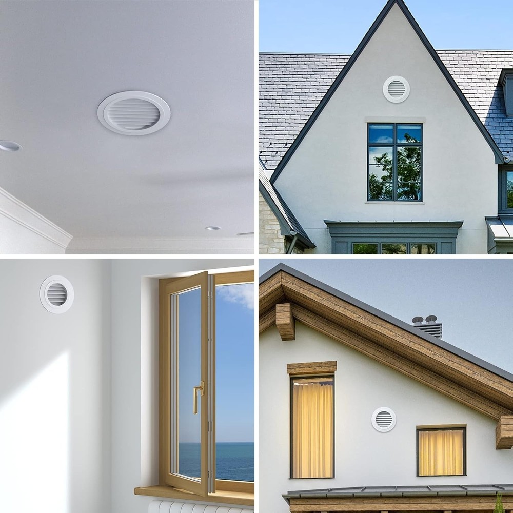 White 4-Inch Round Soffit Vent Cover with Fly Screen