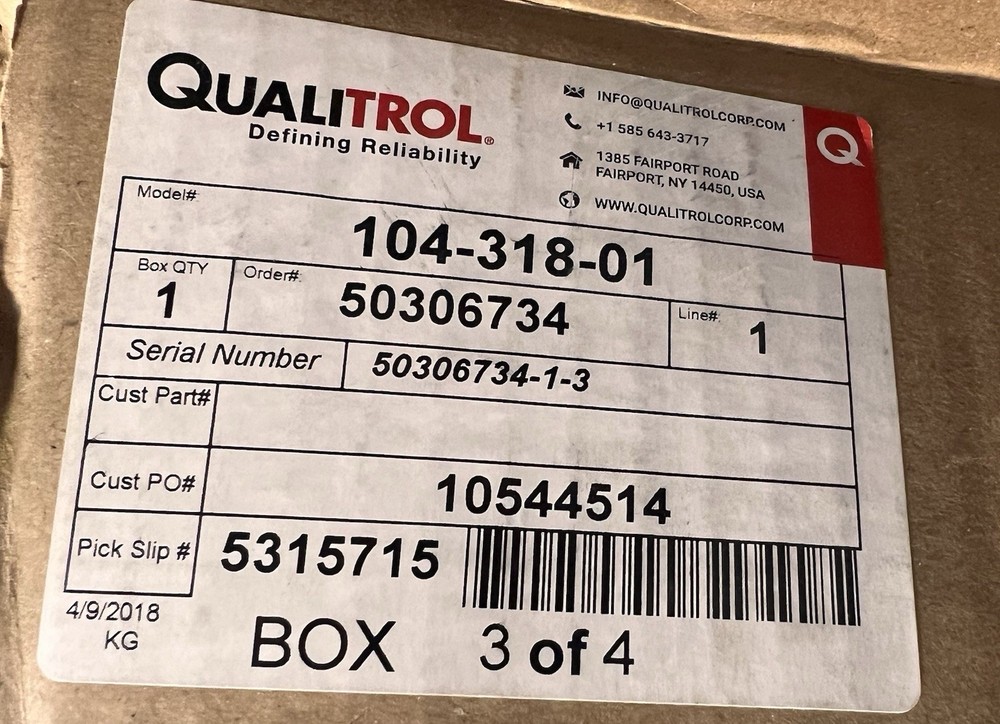 QUALITROL 104-381-01 WINDING TEMPERATURE THERMOMETER