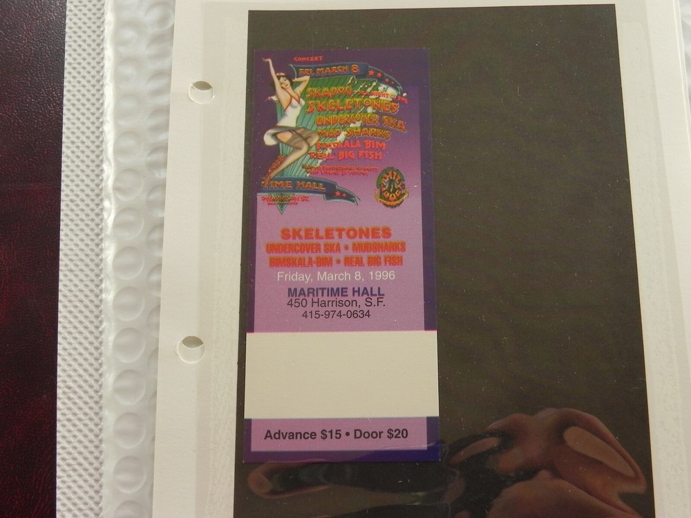 1996 MARITIME HALL DANCE:  SKELETONES Ticket