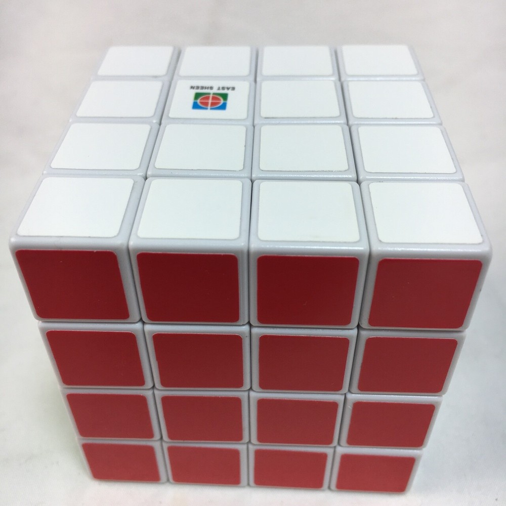Eastsheen 4x4x4 Brain Teaser Cube Multi-Color Puzzle White Plastic