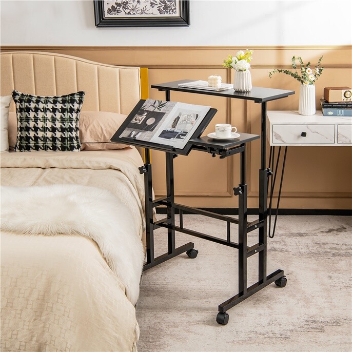 OFFICEJOY Adjustable Computer Desk Mobile Stand up DeskTilting Workstation