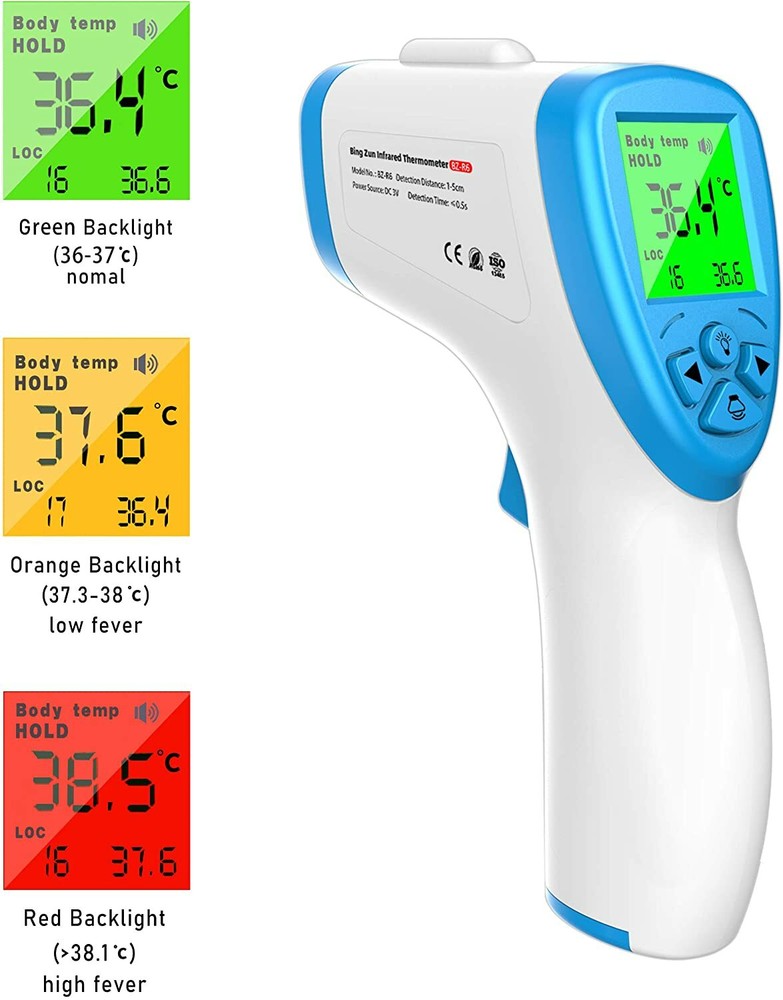 Front thermometer, infrared fever thermometer with LCD screen,
