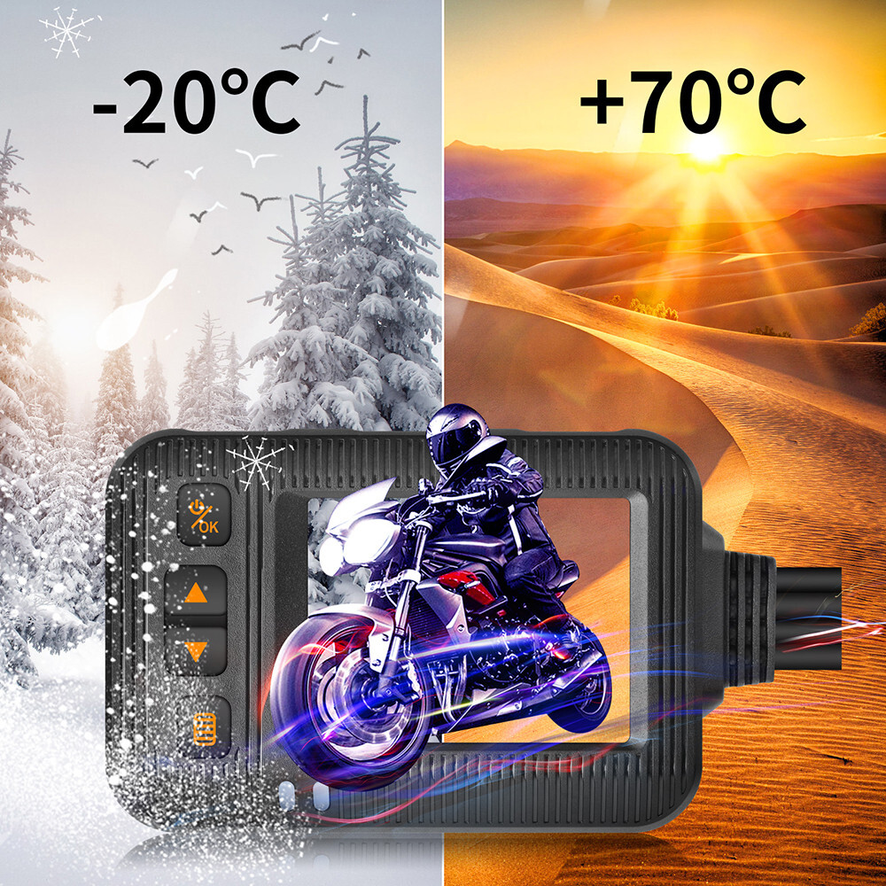 Motorcycle DVR Dash Cam 1080P Front Rear Camera Night Vision Loop Recording