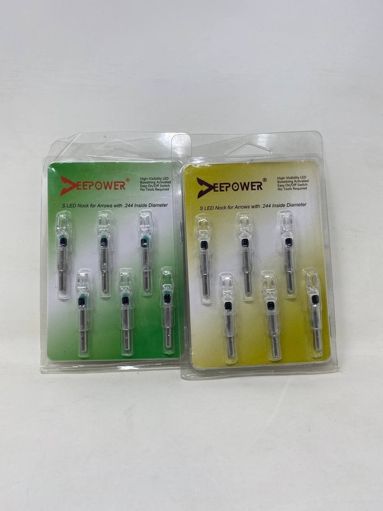 DEEPOWER MULTI COLOR Lighted Nocks .204 Inside Diameter Light 12pcs 2 Pack