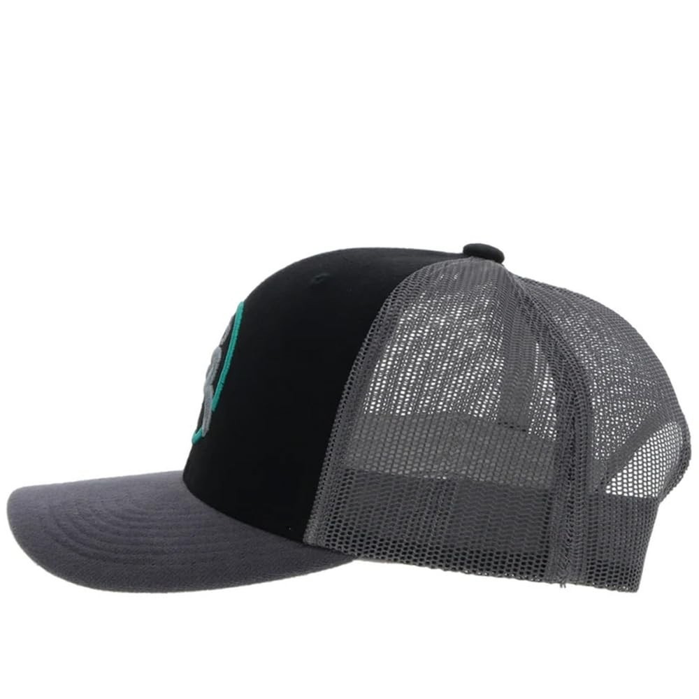 HOOEY Strap Roughy Adjustable Snapback Hat Black/Grey