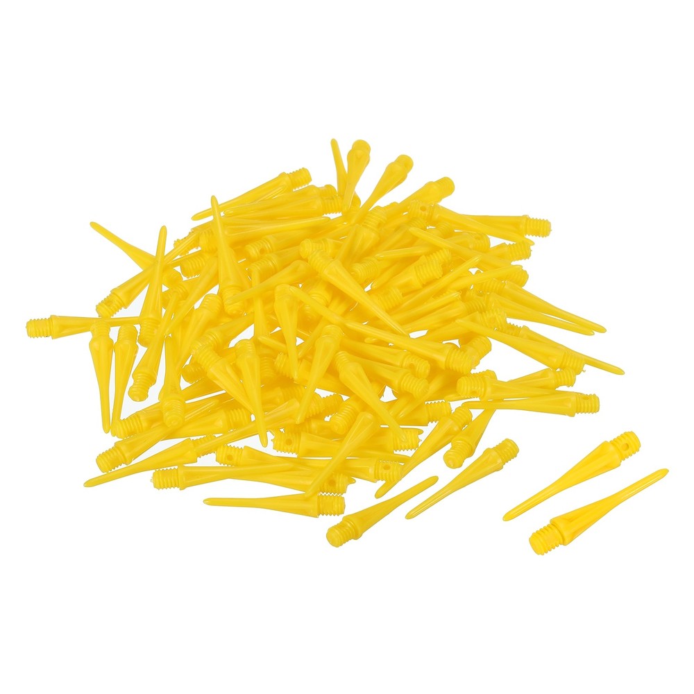 Plastic Dart Tips, 100 Pack 2BA Thread Soft Dart Tips Plastic Tip, Yellow