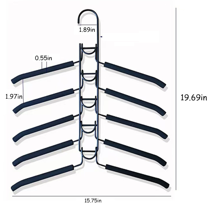 Multi Layer Clothes Hangers 5in1 Sweater Shirt Hanger Pack of 4 for Shirts Space