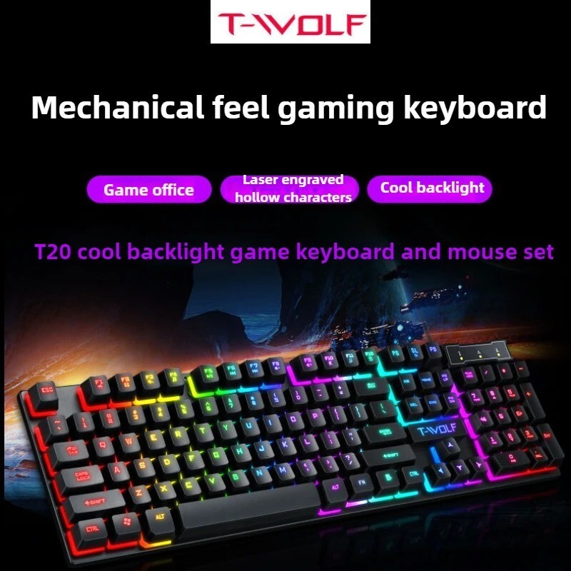 Gaming Usb Luminous Wired Keyboard Floating Manipulator