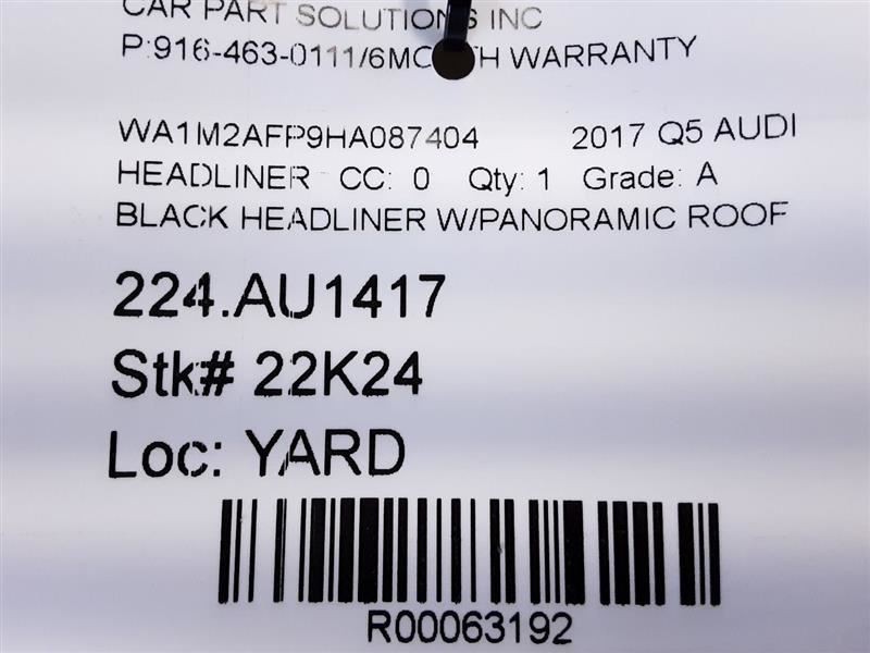 13-17 AUDI Q5 Headliner