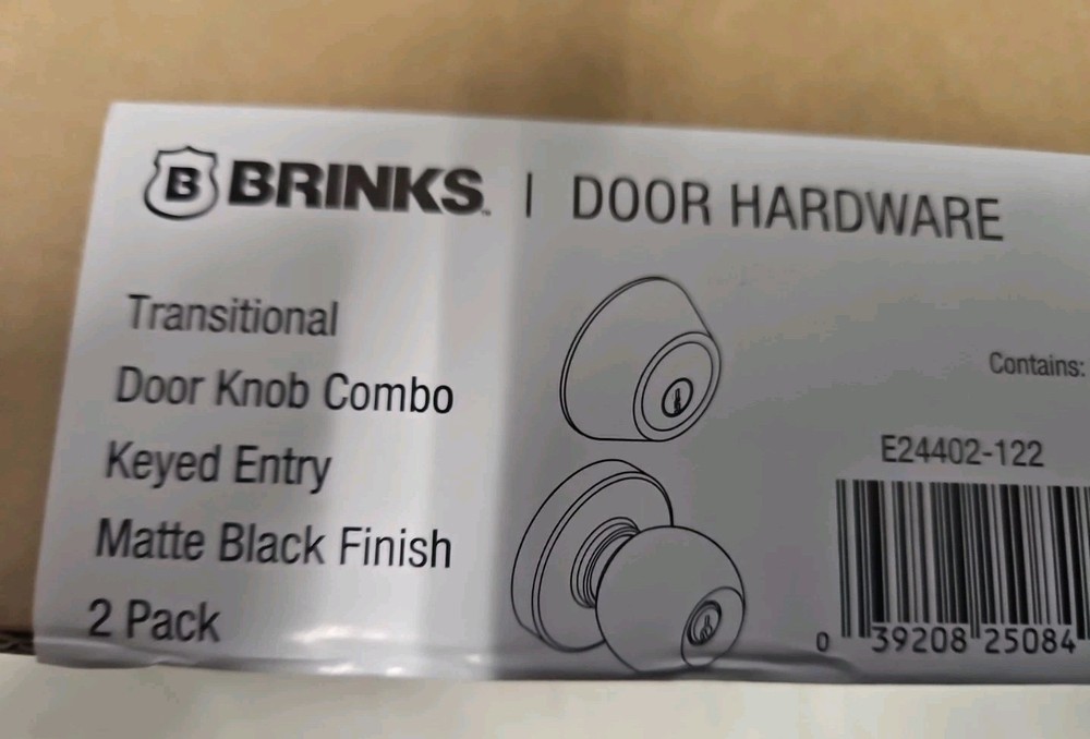 Brinks Matte Black Transitional Keyed Entry Doorknob & Deadbolt Combo