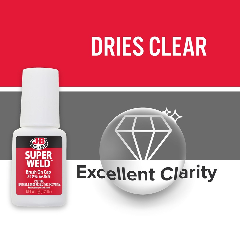 Clear Superglue 6g Brush-On Cap, 2 Pack,