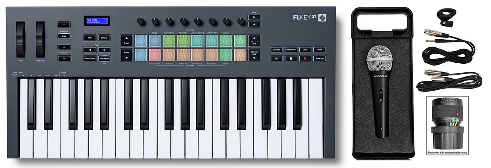 Novation FLkey 37 Key MIDI Keyboard Controller for FL Studio+Microphone