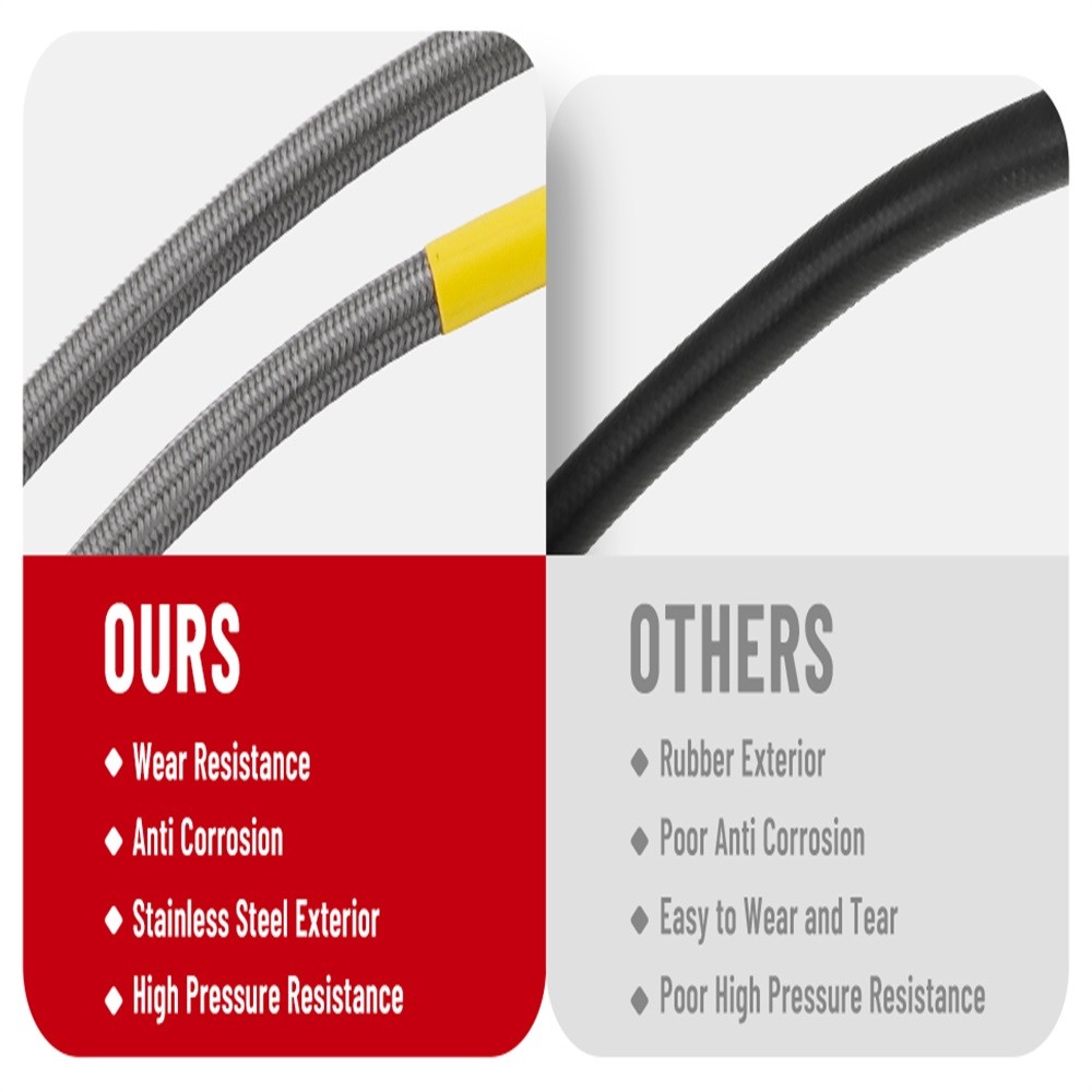 Extended Front Brake Lines 5-7.5in For 07-19 Suburban 1500 Tahoe GMC Yukon