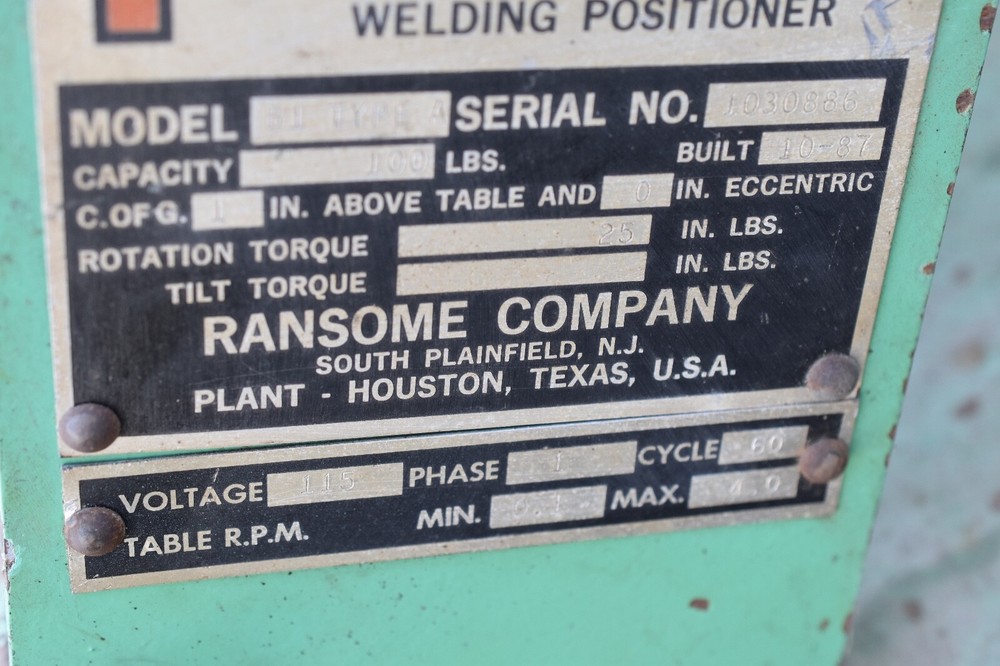 Ransome Welding Postioner
