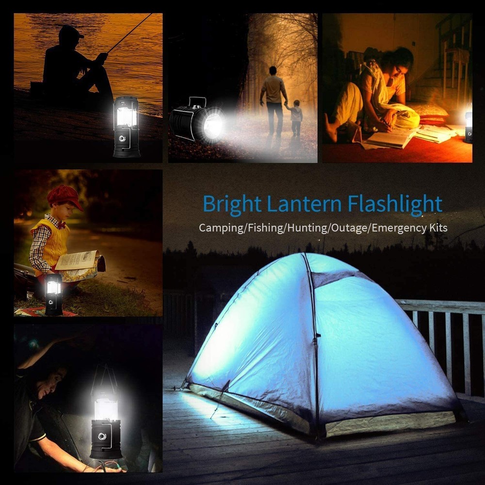 Portable LED Camping Lantern Lamp / Torch USB Rechargeable Flashlight Waterproof