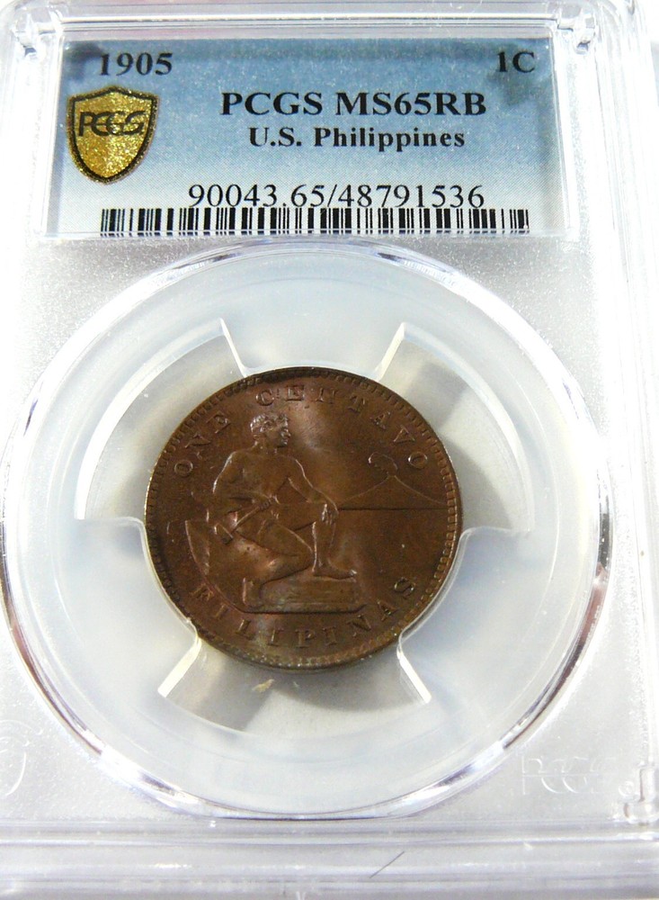 Philippines 1905 One Centavo PCGS MS65 RB