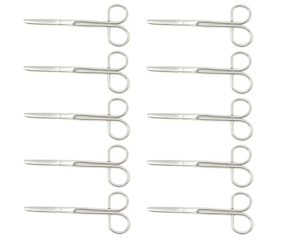 10 Operating Scissors  5.5" Straight Tip Sharp Blunt Wire Surgical Instruments
