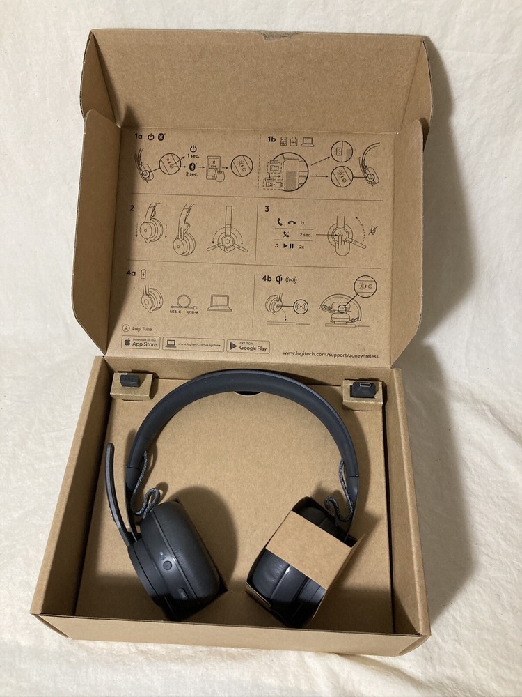 Logitech Zone Wireless Bluetooth Headset Compatible With iPhone & iPad.