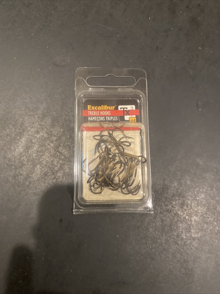 Excalibur Treble Hooks #4 12ct  Light Bronze 6” Bend