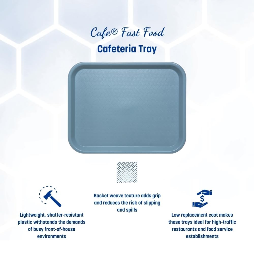 Cafeteria Food Tray 10 x 14 Inches Rectangular Durable Plastic Serving Tray