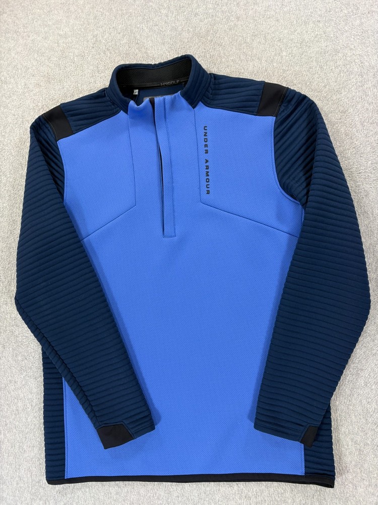 Under Armour Coldgear 1/4 Zip Golf Midweight Pullover (Men's Medium) Blue