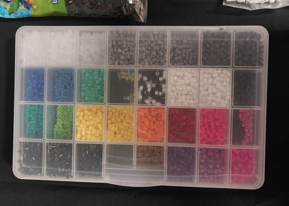Perler beads pegboard square circle multi color storage