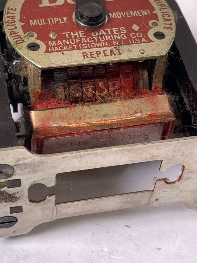 Bates Numbering Machine Co Stamper Consecutive Bakelite Vintage USA