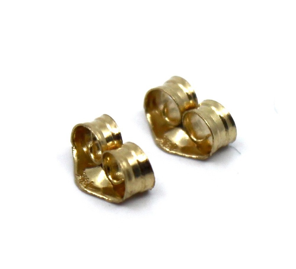 14k Solid Yellow Gold Pair Butterfly Closer Back's Earring Backing Small