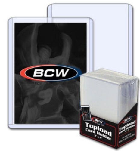 Pack /25 BCW Hard Plastic Baseball Trading Card Topload Holders 12 mil protector
