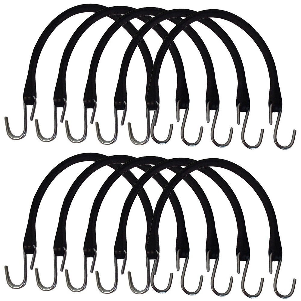 (10) 15" Heavy Duty Rubber Tarp Straps~Tarp Tie Down Strap~Bungee Cords