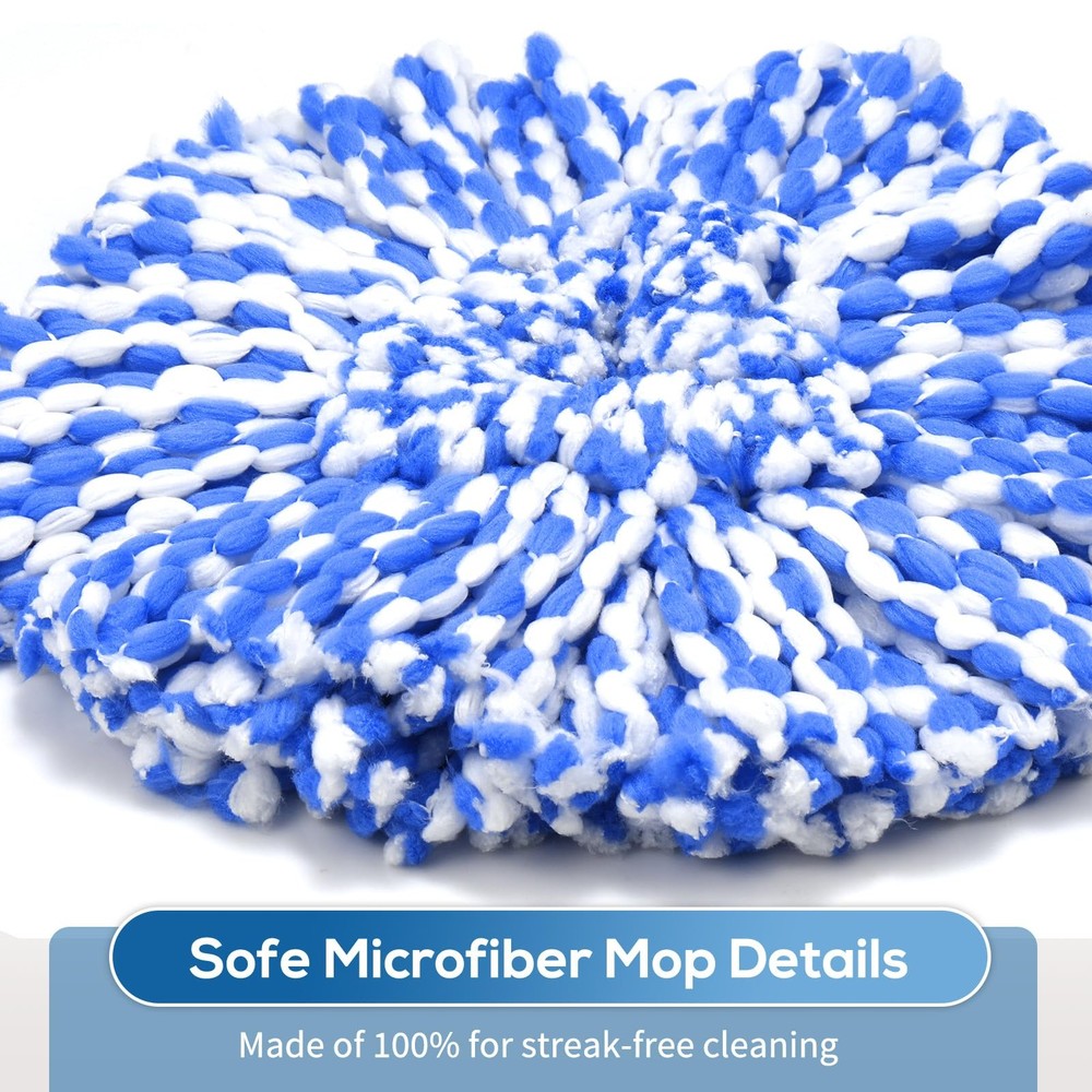 4 Pack RinseClean Spin Mop Head Spin Mop Refills Compatible with O Ceda Rinse...