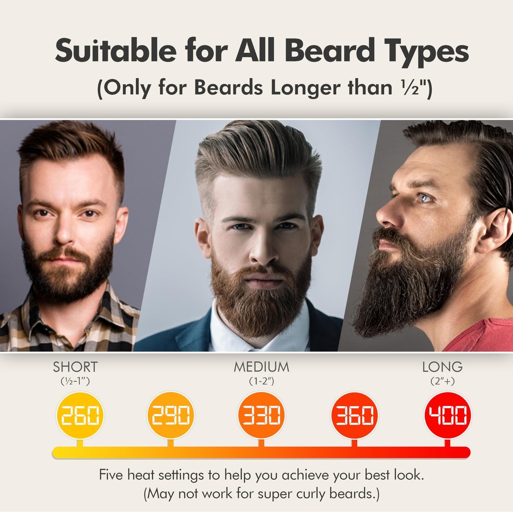 Aberlite Pocket - Compact Beard Straightener for Men - Ionic & Anti-Scald Techno