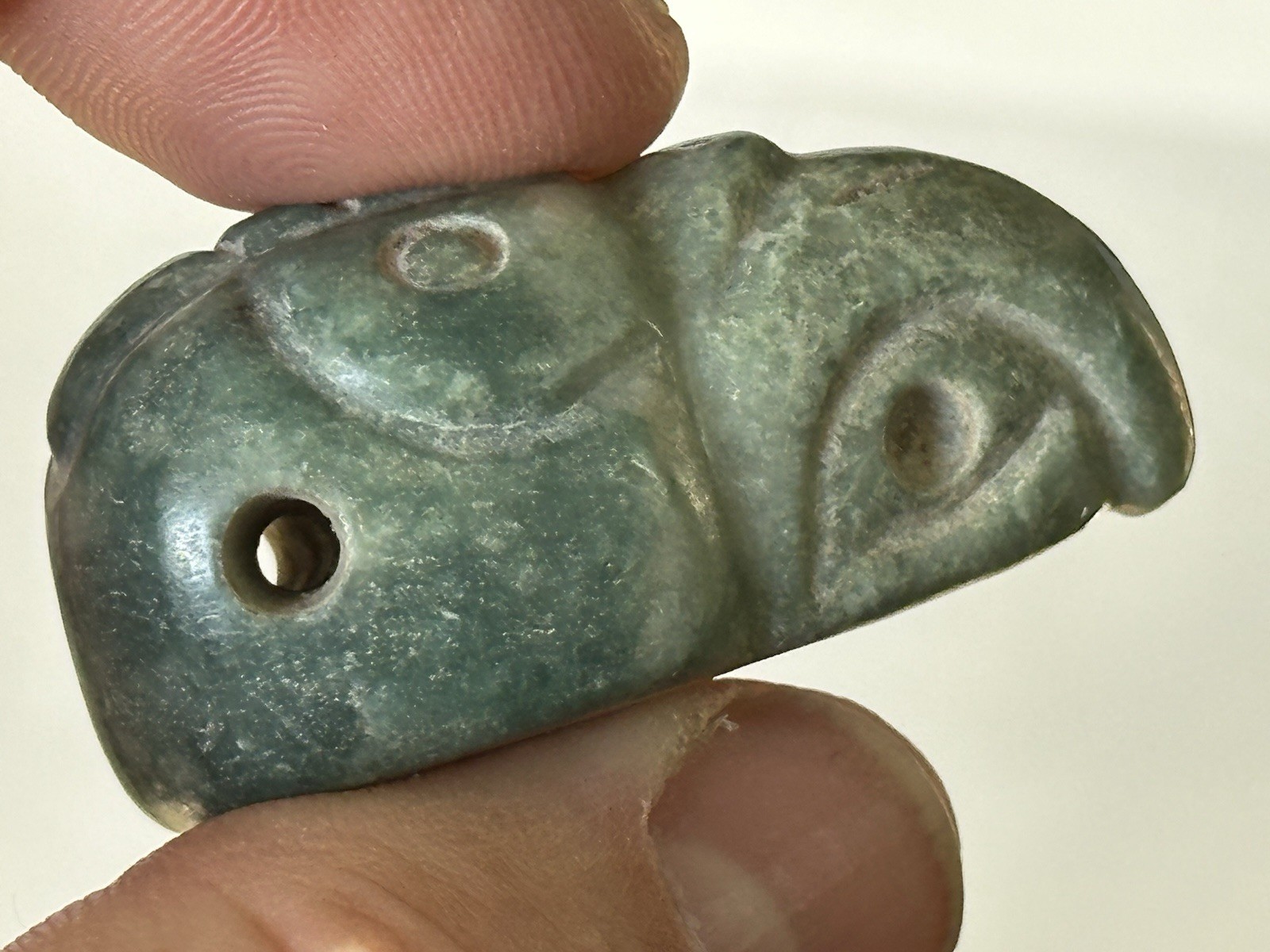 EXCEPTIONAL PRE-COLUMBIAN BIRD EFFIGY MAYAN JADE PENDANT FIGURINE IDOL MAYA, COA