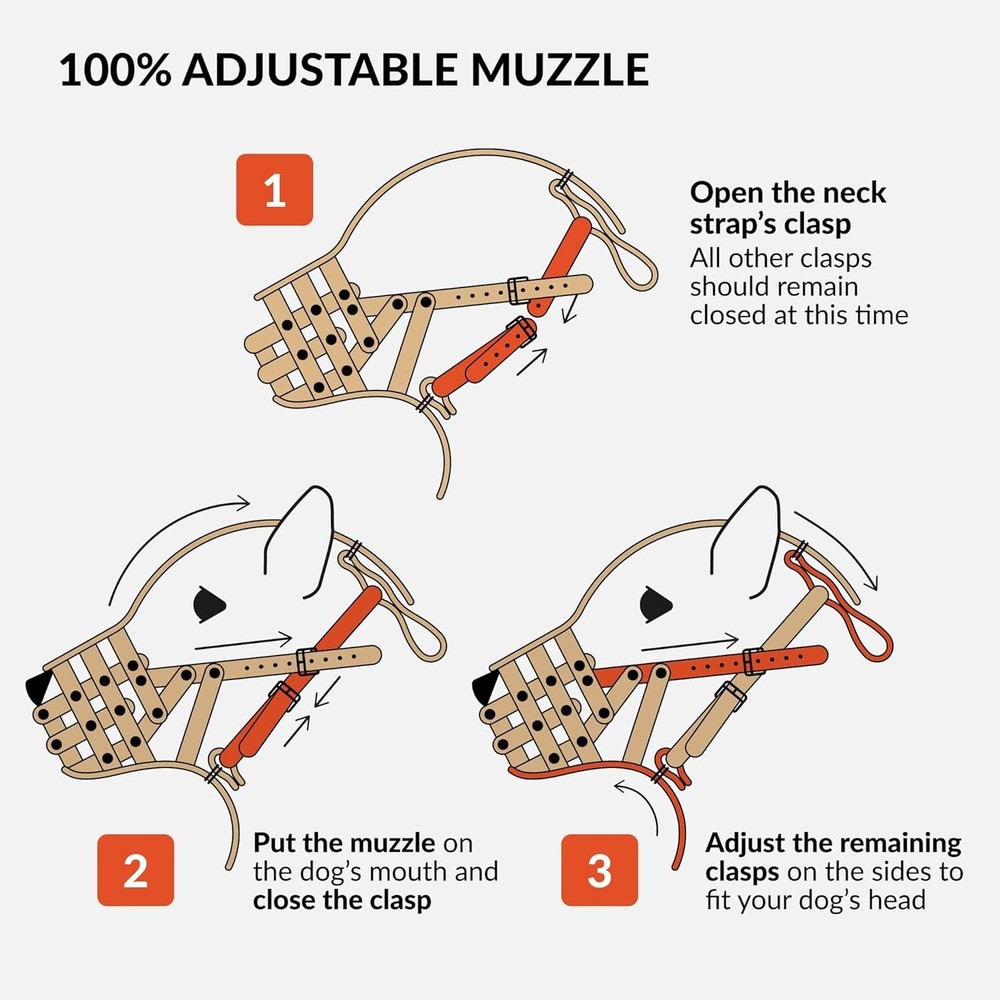 Dog Muzzle German Shepherd Dalmatian Doberman Setter Leather Basket Medium Large