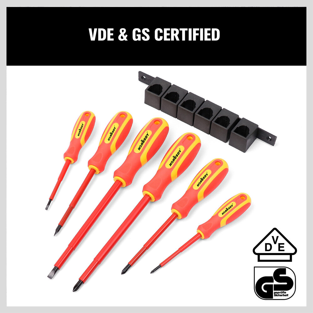 6pc 1000V Insulated Screwdriver Set with Magnetic Tips, New