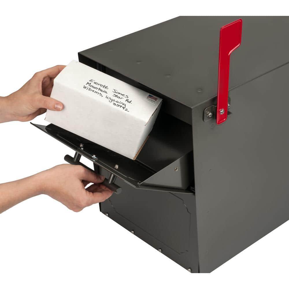 Post Mount Parcel Mailbox High Security Reinforced Lock Extra Large Steel