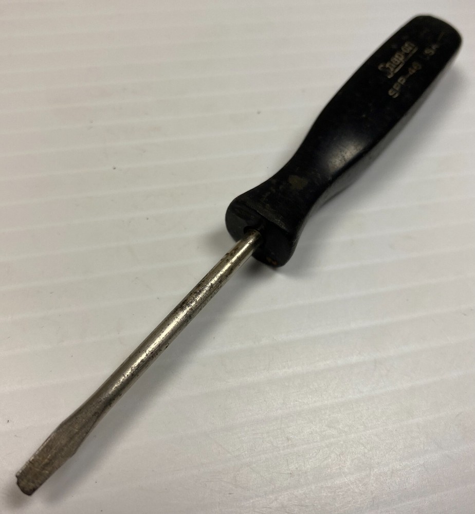 Snap-On Tools SPP46 Mini Black Hard Handle Slotted Flat Tip Screwdriver USA Tool