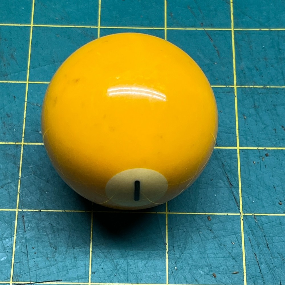 Vintage Replacement #1 Billiard Pool Ball 2 1/4" Diameter