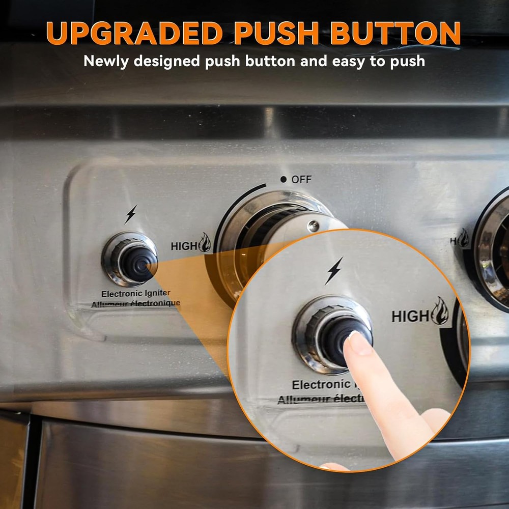 only fire 6 Outlets AA Battery Push Button Igniter 6 Outlet, Silver