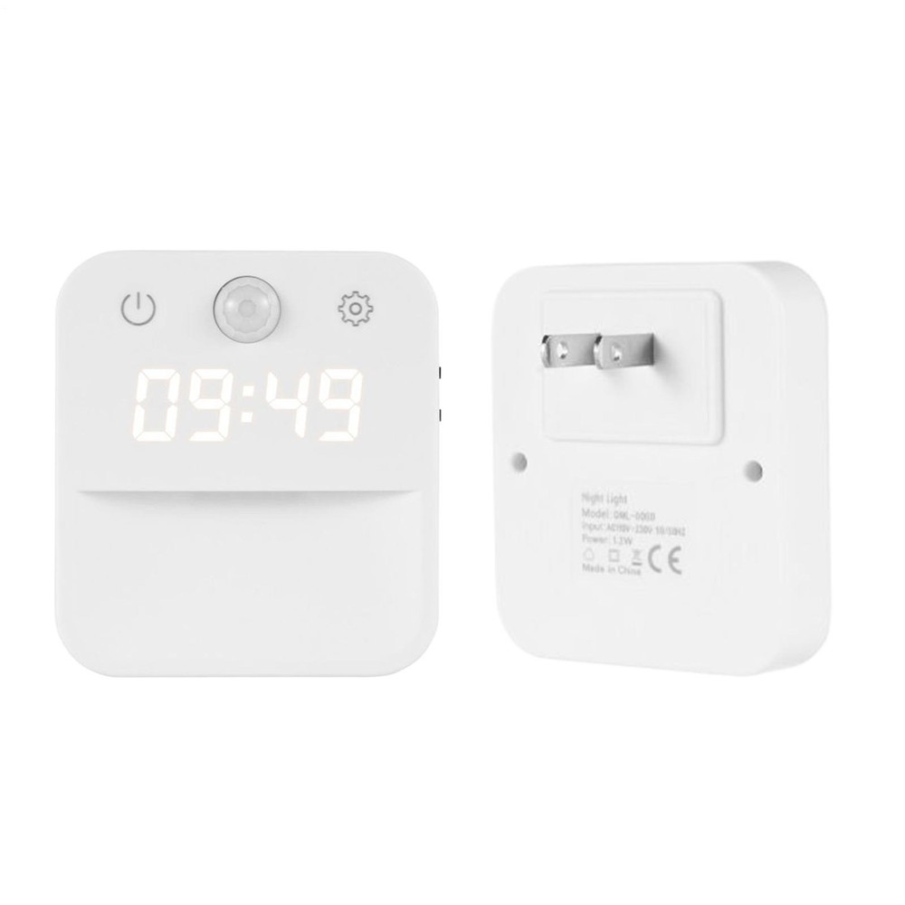Motion Sensor Night Light Lighting Device With Clock DisplayDimmable Hallway