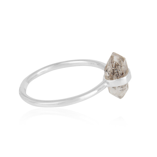 Raw Herkimer Diamond Stackable Ring 925 Sterling Silver Rings Handmade Jewelry