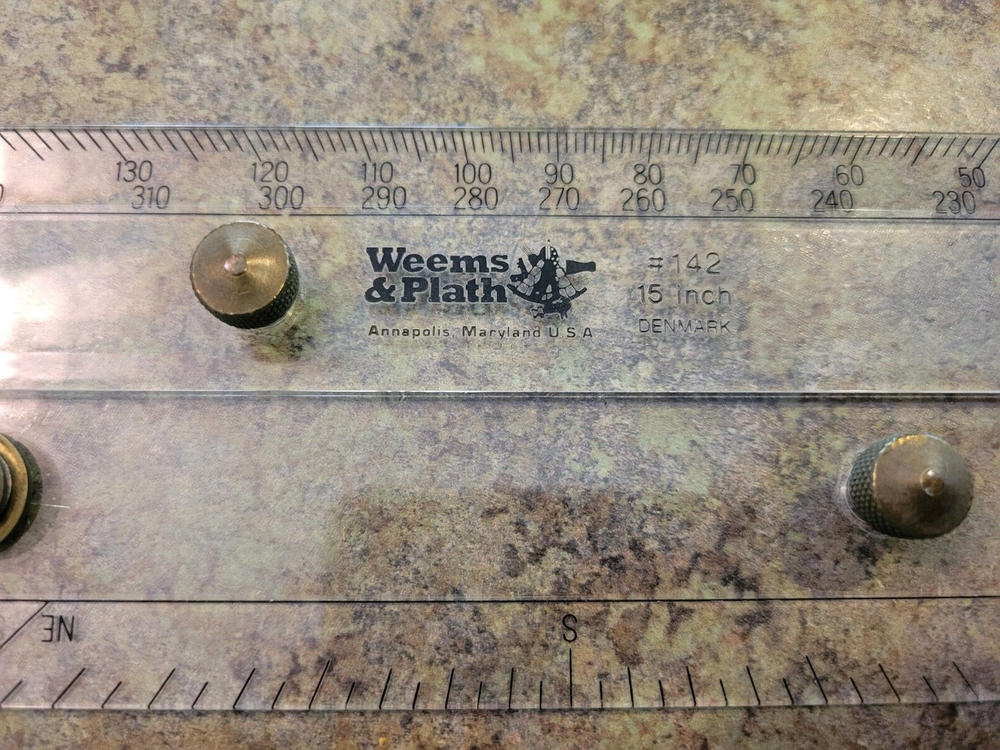 WEEMS & PLATH Denmark #142 Protractor Scale Brass Hardware 15" with Sleeve